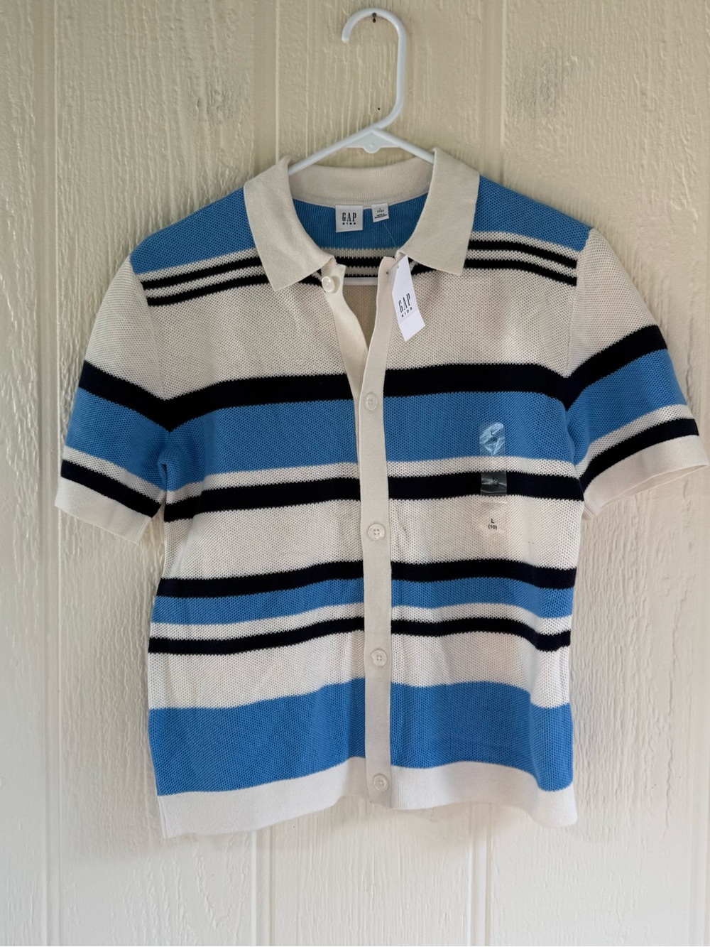 GAP Blue & White Striped Polo Shirt